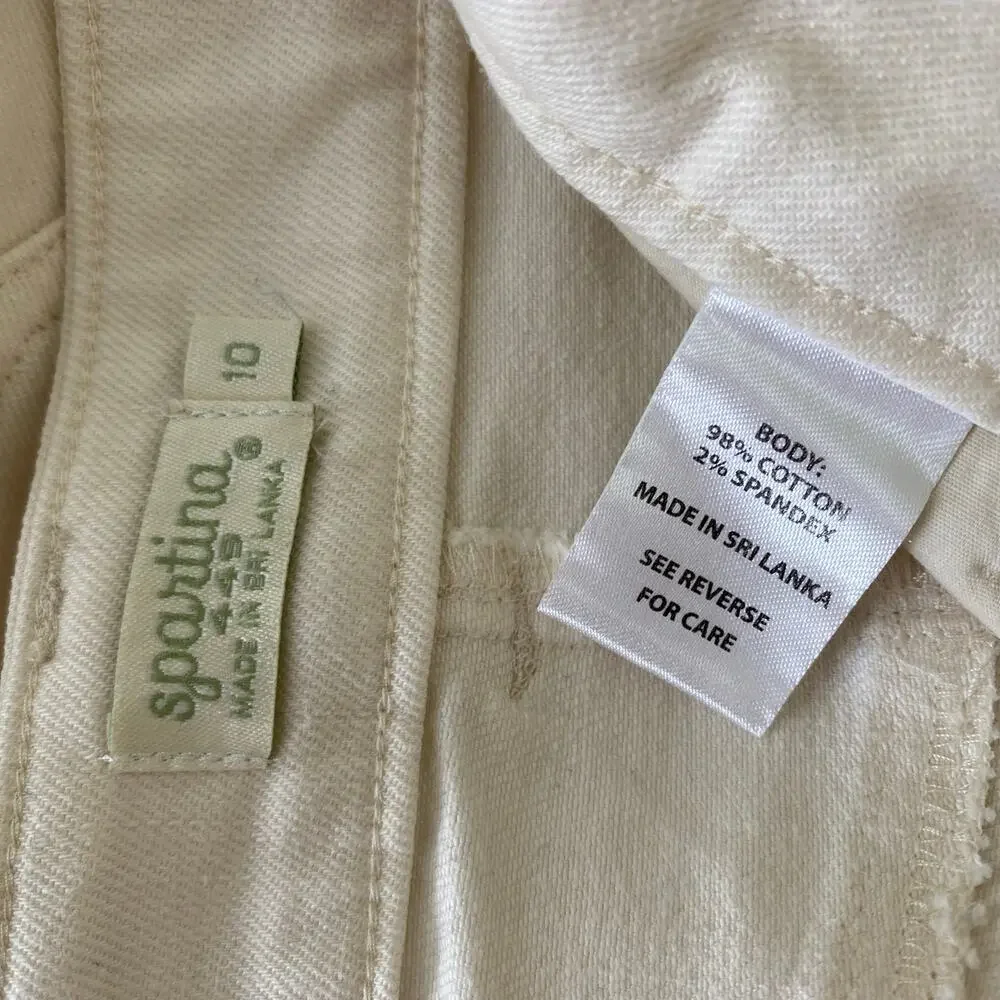 Spartina 449 Leighton Trouser Jeans Ivory 10 Long 32” Inseam - Picture 13 of 16